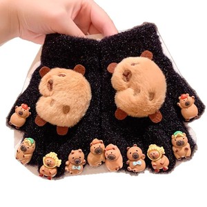 Kapibala Gants pour enfants à cinq doigts doublés de polaire pour l'hiver, taille unique, unisexe - Product Image 5