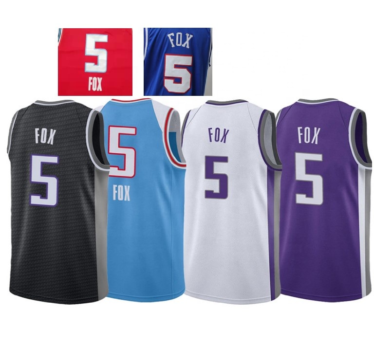 Высококачественные сшитые баскетбольные майки DeAaron Fox