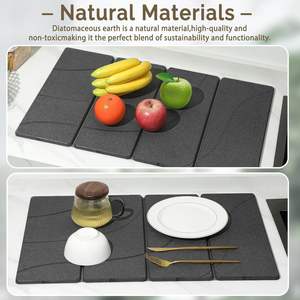 Estera de secado de platos de piedra de diatomita absorbente de agua para mostrador de cocina - Product Image 5