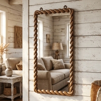 Miroir mural décoratif style nordique, accent décoratif pour la maison, 76,2*3,18*76,2CM, miroir mural en bois antique pour la décoration intérieure