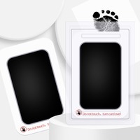 Kit d'empreintes de pattes d'animaux sans encre, sans désordre, tampon encreur carré pour chiens et chats, sûr et sans contact, pour cadeau commémoratif avec carton