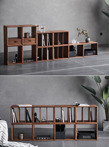 SINTERIOR ACACIA WOOD STORAGE BOX SET OF 4 STACKABLE WOODEN ORGANIZER CRATES MODULAR CUBE <b>SHELVES</b> FOR HOME OFFICE DESK SHELF - Product Image 6