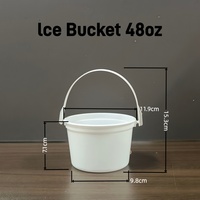 Vente en gros de seaux à glace en plastique miniatures de 18 oz avec poignée, logo personnalisé, vintage, durables pour les bars