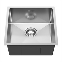 Évier de cuisine monobloc en acier inoxydable poli 201/304 de haute qualité, à cuve unique, grande capacité, robuste