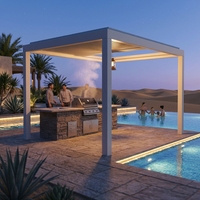Pergola de jardin en aluminium Sweet Home 12x12 pieds, moderne, avec toit à lattes, gazebo, pavillon, écologique, autoportante, antirouille