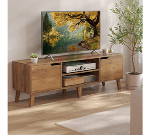 Meuble TV transitoire pour téléviseur de 65 pouces, centre de divertissement avec étagères réglables, meuble multimédia pour la maison - Product Image 2