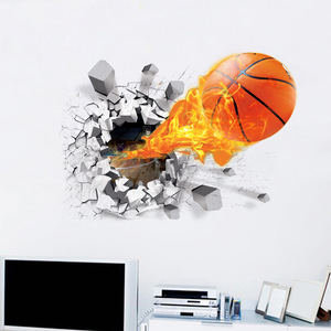 3D Basketball Wall <b>Sticker</b> 50x70cm PVC Waterproof Home Decoration Children's Room Sport Decal - Product Image 4