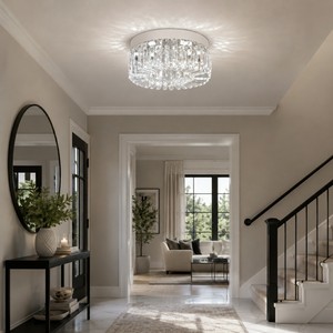 Lustres modernes LED, lustre moderne de luxe pour plafond, éclairage décoratif pour la maison, luminaire suspendu en cristal K9 pour salon - Product Image 2