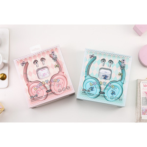 หูฟังไร้สาย KE-63 บลูทูธ 2 in 1 ชุดลายการ์ตูนแมวนำโชค แบบครอบหู - Product Image 2