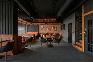 Diseño Interior de Barbería Retro, Decoración de Salón de Hombres Modernos, Fancy Barbershop Furniture Builder, Muebles de Cafetería de Madera - Product Image 4