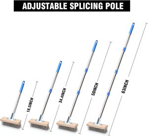 High Quality Outdoor Wide Broom Industrial Cleaning and Polishing <b>Brush</b> with Long Handle Stainless Steel Plastic Material - Product Image 2