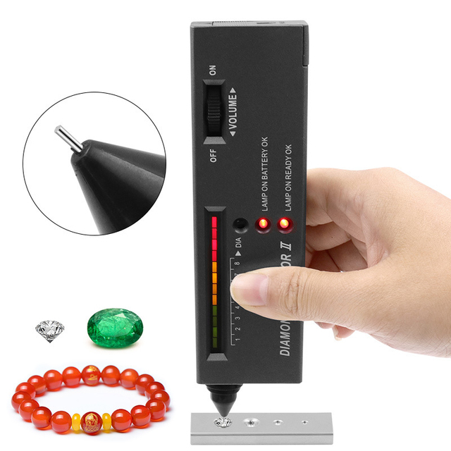 DIHAO Diamond Gems Tester Pen Portable Gemstone Selector Tool LED Indicator Accurate Reliable Jewelry Test Tool