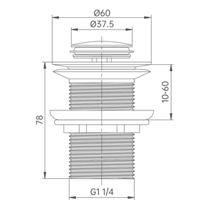 Hofen G1 1/4 acier inoxydable clic clac salle de bain évier égouttoir déchets Pop up lavabo drains avec trop-plein - Product Image 2