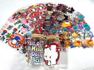 Envolturas Impermeables para Vasos de 16 oz, Más de 30000 Diseños de Dibujos Animados de Animales y Niñas, Envolturas para Vasos Fríos con Tecnología UV DTF en Material Plastisol y PET - Product Image 1