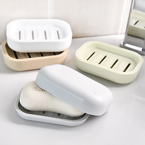Chip Love Soap Dish Rectangular Plastic Double Layer Drain Bathroom Travel Portable Soap Holder - Product Image 3