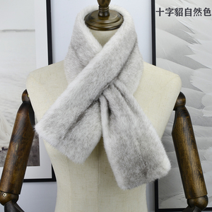 Sciarpa di pelliccia di <span class=keywords><strong>visone</strong></span> doppio lato genuino di lusso della danimarca sciarpa di scialle avvolgente nera stola genuina inverno Unisex caldo - Product Image 6
