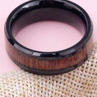 Bague de fiançailles et de mariage tendance, ajustement confortable biseauté, 8 mm, incrustation en bois de koa, carbure de tungstène, pierre précieuse, pour homme et femme