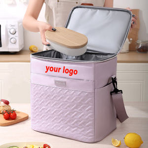 Sac à déjeuner isotherme portable de grande capacité, imperméable, avec logo personnalisé, pour pique-nique, camping, sac à bandoulière - Product Image 1