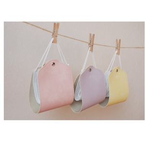 In stock PU leather mask storage bag, Japanese and Korean style, portable multi-color <b>snap</b> button mask <b>clip</b>, suitable for - Product Image 5