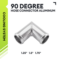 Coudière de raccordement de radiateur en aluminium billette soudée à 90 degrés avec bord roulé de 1,25 à 1,75 pouces pour système de refroidissement de voiture de course