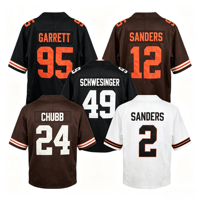 Maillot de haute qualité 4 # Watson 24 # Chubb 95 # Garrett 12 # Maillot de football américain brodé Sanders, maillot personnalisé