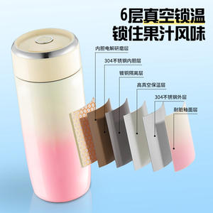 Bouteille isotherme sous vide Wifer avec 12 lames, portable, rechargeable par USB, avec paille pour boisson aux fruits frais - Product Image 4