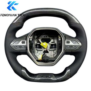 Volant personnalisé chauffant en cuir et alcantara, véritable fibre de carbone forgée pour Peugeot 206/208/<span class=keywords><strong>308</strong></span>/408/508/MK1/<span class=keywords><strong>GTI</strong></span> - Product Image 1