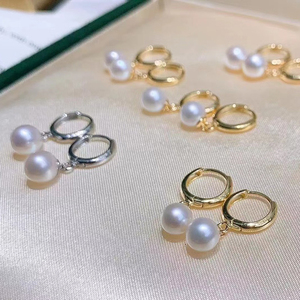 Серьги-гвоздики из серебра S925 с жемчугом, без никеля, гипоаллергенные, с круглым безупречным пресноводным жемчугом, золотистые/серебристые, для детей и миниатюрных женщин - Product Image 5