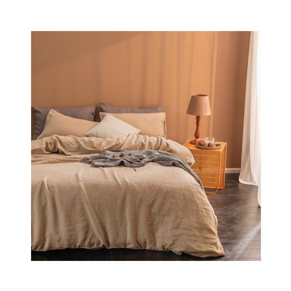 Lin brun ensemble de literie