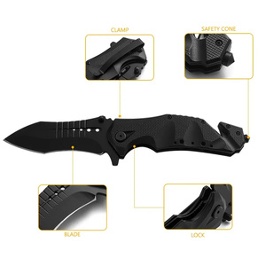 Cuchillo Plegable Táctico de Supervivencia para Exteriores PN-5957, Cuchillo de Rescate, Cuchillo de Caza de Bolsillo, Rompeventanas, Acero Inoxidable OEM - Product Image 4