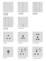 Prise électrique blanche ultra-mince design 2 gangs double trou UK British Standard Power Wall Socket avec Type-C USB