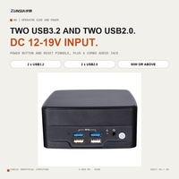 4 Port Display Mini PC Core Generasi ke-11 HD 2.0 Tipe-C dengan DP DDR4 M.2 2280 I226-V Bodi Logam Komputer Industri