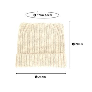 Gorro de Punto Jacquard con Orejas de Gato, 100% Acrílico, con Relieve, Bonito y Cálido, Gorro de Moda para Mujer, Estilo que Estiliza el Rostro - Product Image 3
