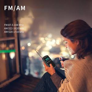 Digital Display AM FM Portable Radio 800mAh Rechargeable LED Pocket Broadcast Receiver ABS Plastic <b>Mini</b> <b>Speaker</b> - Product Image 6