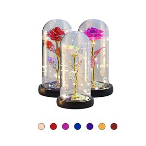 Hot Sale Valentines Day Gift Rose Plastic Dome Dried Flower Women LED Rose Gift With <b>Box</b> - Product Image 3