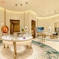 Vitrines à bijoux en verre éclairées par LED sur mesure de haute qualité, présentoirs modernes de luxe pour les magasins de détail et les centres commerciaux