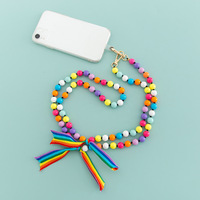 Cordon élégant en perles, lanière de créateur personnalisée, longue en macramé, avec perles de cristal, antichoc, en acrylique, universel, pour téléphone portable