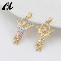 Pendentif tibétain pour jeune jésus religieux, chandail religieux, plaqué or 14K, 1 pièce, meilleure vente