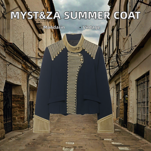 Chaqueta de Mujer MYST&ZA, Estilo Casual, Cierre de Botón, Tejida, Verano 2026, Nueva Moda, Elegante y Versátil, con Botón de Nudo de Cuerda 2453326 - Product Image 2