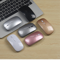 Mouse Nirkabel Isi Ulang 4D, Mouse Nirkabel Silent Ramping Ultra-tipis, Mouse Nirkabel Isi Ulang Daya dengan Lampu LED Penuh Warna