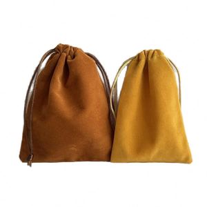 Sac à cordon en velours personnalisé en gros, pochette recyclable, douce, avec logo personnalisé, pour bijoux, cadeaux de mariage, emballage textile - Product Image 1