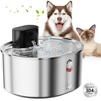 Nouvelle Fontaine à Eau Portable Moderne pour Animaux de Compagnie en Acier Inoxydable, Sans Pompe, Séparation Électro-électrique de l'Eau, Intelligente, Ovale, pour Chats, Chiens, Chatons et Chiots