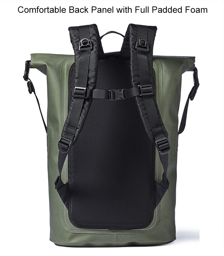 Custom Men Roll-Top PVC Dry Bag Waterproof Backpack Fully Waterproof Bag