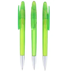 办公室和学校笔使用亚光银尖促销塑料透明笔