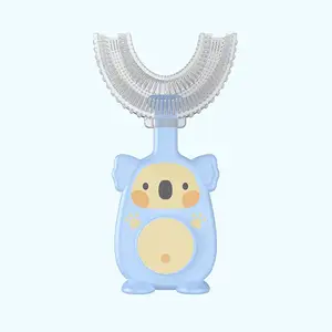 Nuovo Design Food grand silicone Baby Kid Cartoon Animal U Shape Toothbrush For Children