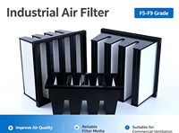 Filter Udara HEPA Fiberglass Bentuk-V 2V 3V 4V Baru dengan Efisiensi 99,95% untuk Ruang Bersih