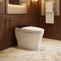 Toilette intelligente pour salle de bain, chasse d'eau automatique électrique avec télécommande et chauffage du siège, bidet WC à siphon en S