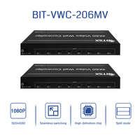 Controlador de Video Wall Bitvisus 4K60, 2 Entradas y 6 Salidas para DP HDCP 2.2, Construcción Metálica, Conmutación sin Interrupciones para 2x3, 3x2, 2x2