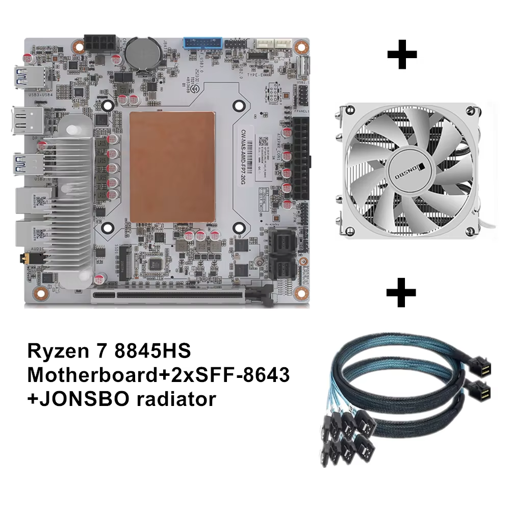 เมนบอร์ดสีขาว+ 2xSFF-8643+JONSBO