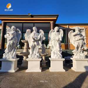 MILYライフサイズ白大理石4シーズン天使像彫刻ヨーロッパスタイル屋外ヴィラガーデン - Product Image 2